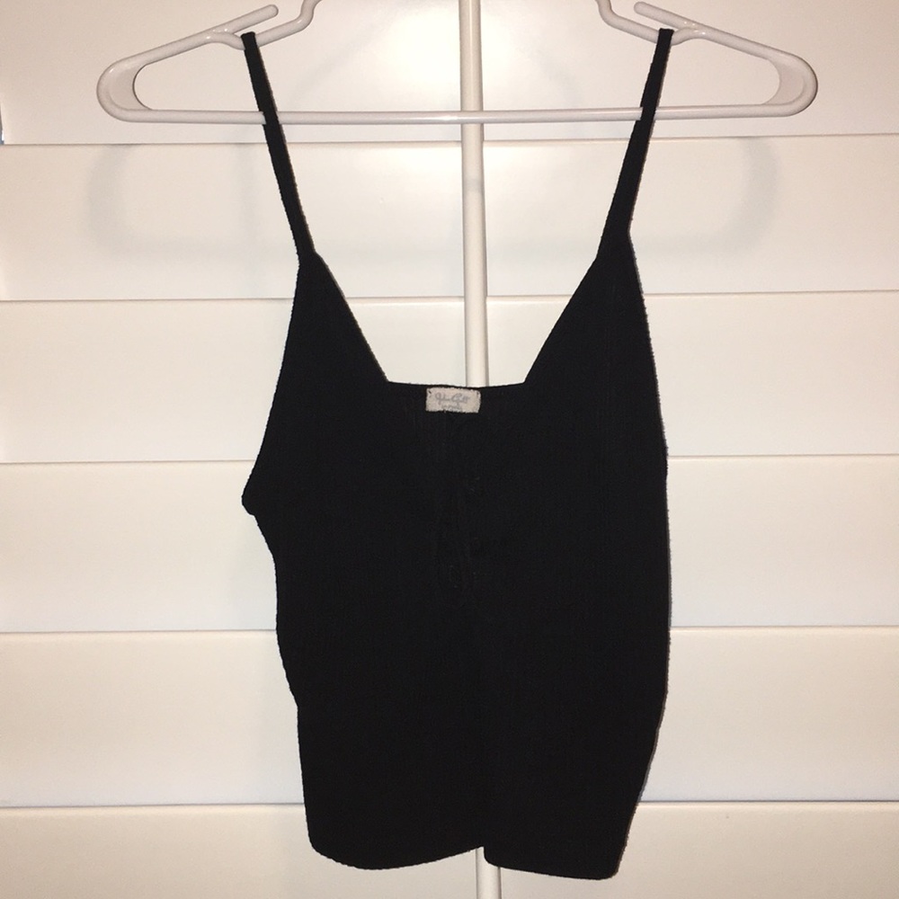 Brandy Melville Black Tie Up Tank Top